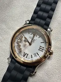 在飛比找Yahoo!奇摩拍賣優惠-Chopard 蕭邦女錶 玫瑰金 石英 36mm 非 LV 