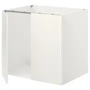 ENHET base cabinet for sink w doors, white, 80x62x75 cm