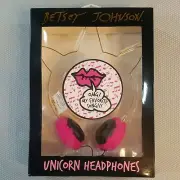 Betsey Johnson Unicorn headphones with plush ear covers - New!