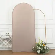 7 ft NUDE Matte Fitted Spandex Round Top Arch Backdrop STAND COVER Party