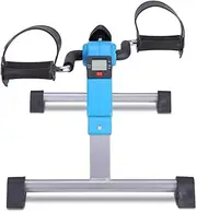 Folding Arm and Leg Pedal Exerciser Indoor Portable Mini Exercise Bike Gym Fitness Leg Cardio Training Resistance Adjustable with LCD Display
