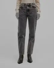 $265 A.P.C. Women Black Martin Straight Vintage Stone-Washed Jeans Pants Size 28