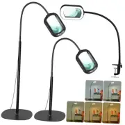 10X Rectangular Magnifying Glass with Light and Stand, 24" Flexible Gooseneck