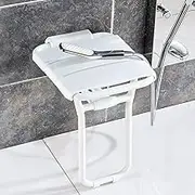 FFSPIIO Folding Shower Seat Stool, Adjustable Height with Backrest Foldable Bath Bench Shower Chair Seniors Disabled Bathtub Seat Shower Chair