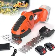 Hedge Trimmer Cordless, 2-in-1 Hedge Cutter & Grass Shear with 1500mAh Batteries, 1 * 22cm Long Blade and 1 * 13cm Wide Blade, 13000rpm Garden Hedge Cutter with Stainless Steel Material for Lawn