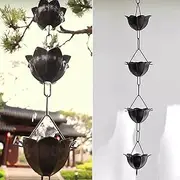 Rain Chains Aluminum Rain Chains to Replace Downspouts, Rain Direct Chains for Home Display/Eaves Drainage, Functional and Decorative Hanging Rain Chime (Size : 100cm (3.3ft))