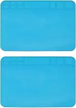 Pack of 2 Silicone Soldering Mat, 500 °C, Heat-Resistant, 30 x 20 cm, Magnetic Repair Mat, for Soldering, Repairing Electronic Components, Circuit Boards