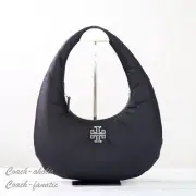 NWT Tory Burch Britten Nylon Puffy Shoulder Bag in Black
