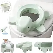 Foldable Portable Baby Potty Training Seat for Toddler, Kids Travel Potty with a Role Bag and Storage Bag, Baby Toilet seat Cover, Emergency Toilet for Car Camping Park (Green)