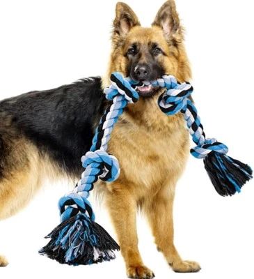 Heavy Duty Dog Rope Toy for Aggressive Chewers, Medium Large Dogs, Tough Twis...