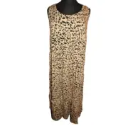 Terra And Sky Women's Leopard Print Tiered Midi Dress Plus Size 3X