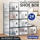 Stackable Shoe Box Case Wardrobe Display Storage Organiser 24PCS DIY Boxes Rack