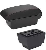 Car Armrests Car Retrofit Interior Accessorie for Skoda for Fabia 3 for Combi 2015-2020 Car Seat Armrests Box Center Console Box (Color : B1 Black red 3USB)