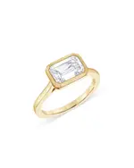 Bloomingdale's Fine Collection Certified Lab Grown Emerald Cut Diamond Bezel Set Engagement Ring in 18K Yellow Gold, 2.0 tcw