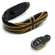 Gold Union Jack UK Flag Style Key Fob Shell For MINI Cooper 3rd Gen F55 F56 F57 (for: Mini)