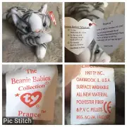 Rare 1997 Prance The Cat Errors Ty Beanie Baby Babies Mint Original Collector