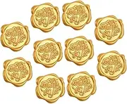 ARTIBETTER 10Pcs Thank You Wax Seal Stickers Self Adhesive Envelope Sealing Decals for Wedding Invitations Greeting Cards DIY Crafts Double Sided Tape Creative Decoration