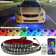 6PCS RGB Double Row Dream Color Underglow LED Light Strip For Honda Accord Civic
