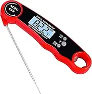 Laeeully Instant Read Digital Meat Thermometer, Calibrated with Backlight Collapsible Probe, Waterproof Kitchen Cooking BBQ Food Thermometer