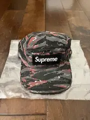 Supreme SS24 Military Camp Cap Red Tiger Camo Embroidered One Size New IN HAND