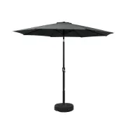 Outdoor Umbrella 2.7m Base Beach Pole Garden Tilt Sun Patio UV Black