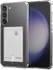 Sinjimoru Samsung Galaxy S23 Series Air-Tip TPU Phone Case with Card Holder, Slim Fit Clear Phone Wallet Case for Galaxy S23 Ultra Plus Cell Phone Cover. Air-Shield with Card Slot Galaxy S23 Plus