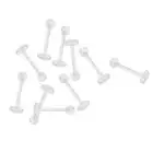 10 Pieces 18G Clear Acrylic Chin Labret Lip Bar Studs Ring Piercing