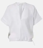 [Vince] Vince Gathered linen blouse AU 6 white