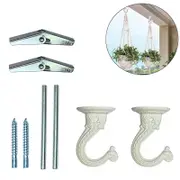 Catzon 2 Pack Ceiling Hooks Heavy Duty Swag Hook with Hardware for Hanging Plants - White
