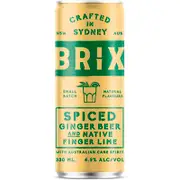Brix Spiced Ginger Beer & Native Lime Can 330mL