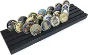 Aomcisi 4 Rows Coin Holder, Military Collectible Challenge Coin Display Holder Stand,Holds 32-36 Coins (Large)