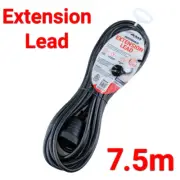 7.5m Extension Lead Australian Plug 240V Indoor Use Only Regular Duty 10A 2400W