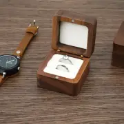 Wooden Ring Box Jewelry Display Lover Ring Holder Engagement Wedding OrganizerPW