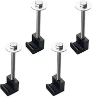 JGR Pickup Truck Tool Box Tie Downs Aluminum J Hook Crossover 4 Pack, Black