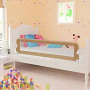 Toddler Safety Bed Rail Taupe 150x42 cm Polyester vidaXL