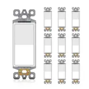 Decorator Wall Light Switch, Single Pole, 15A 120V/277V, 3 Wire Paddle Light ...
