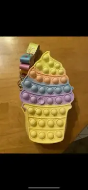 Pop-it Ice Cream Purse Shoulder Bag Handbag Push Bubble Sensory Toy Xmas Gift Ne