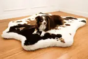 PAW Brands PupRug Animal Print Memory Foam Dog Bed Brown Faux Cowhide Junior