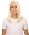 Men's16" Inch Medium HalloweenCosplay Wizard Costume Bald Cap Blonde Wig HM-1464