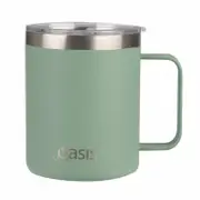 Oasis Double Wall Coffee Mug 400ml Vacuum Insulated Travel Cup w/ Lid Sage Green