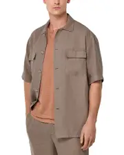 Boggi Milano Linen Button Front Overshirt