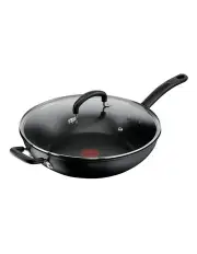 [Tefal] Specialty Hard Anodised Non-Stick Wok 32cm with Lid in Black