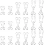 CustomyLife 36 Pairs Sewing Hooks and Eyes Closure 2/3/3.5mm White Metal Bra Hooks Replacement for Clothing Replacement Trousers Skirts Craft