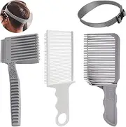 4 Piece Set Hair Cutting Stencils, Fade Comb, Adjustable Hair Cutting Stencil, Curved Silicone Haircut Tape, Professional Hairdressing Tools, Perfect for Self-Haircut