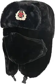 [Peosaard] Russian Hats for Man Women Thermal Hats with Ear Flap and Detachable Windproof Mask Breathable Winter Trapper Hat for Outdoor Activities, Warm Hats for Men