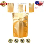 150 Heat-Sealable Matte Metallic Food Storage Bags with Valve - 9" x 13.3"