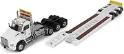 Diecast Masters 1:50 Scale Kenworth T880 SBFA Daycab Tridem Tractor with Trail King TK120 HDG Lowboy Trailer (White cab, White Trailer Regular Version) | Transport Series Model 71139