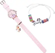 [DEARMAMY] Unicorn Watch Bracelet Set Stylish Girls' Quartz Watch Design for Boys Girls