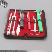 GREEN LED FIBER OPTIC Otoscope Tuning Fork C128 Reflex Hammer Bandage Scissors