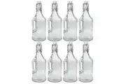 8PK Lemon & Lime 350ml Jar Jug Drink Container w Clip Lock Lid Glass Bottle CLR